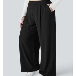 HALARA Black Wide-Leg High Waist Lounge Pants